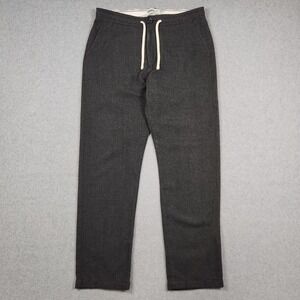 Wellen Pants Mens Large Gray Tweed Seawool Drawstring Chino Straight Leg